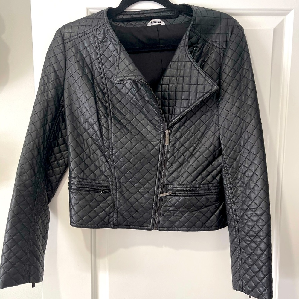 Calvin Klein black leather Jacket